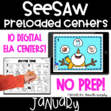 January Digital ELA Centers l SeeSaw Kindergarten Activities