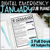 January Digital Emergency Sub Plans No Prep for 3rd and 4th Grade