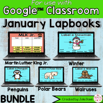 Preview of January Digital Interactive Notebook BUNDLE Google Classroom