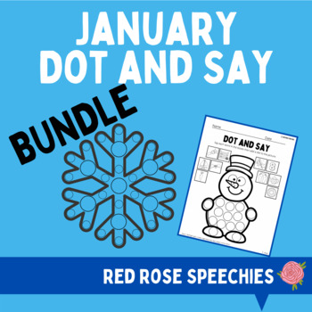 Preview of January Dot and Say BUNDLE - Snow Articulation Speech Therapy - 190+ Pages