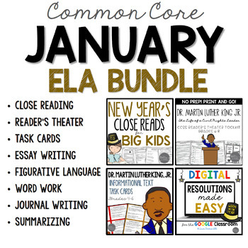 Preview of January ELA Activities Bundle for Middle School