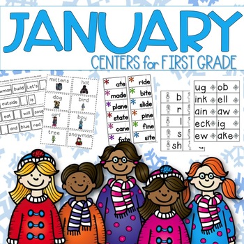 Preview of January ELA Centers for 1st grade