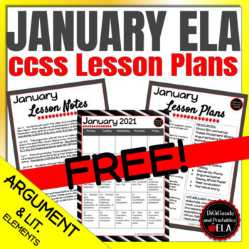 Preview of January ELA Lesson Plans FREE