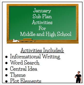 Preview of January ELA Sub Plan Activities for Middle and High School