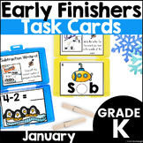 January Early Finisher Activity Task Cards for Kindergarten