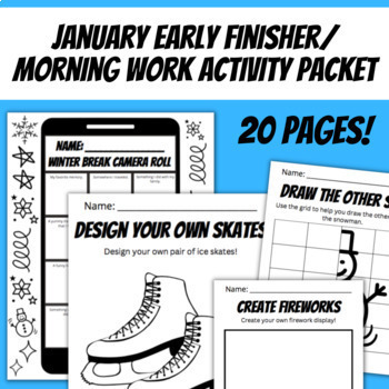 Preview of January Early Finisher or Morning Work Activity Packet