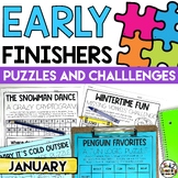 January Winter Early Finishers Work Puzzles and New Years 