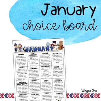 Preview of January Early Finishers Choice Board