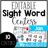 January Editable Sight Word Games and Centers