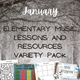 January Elementary Music Lessons and Resources Variety Pack