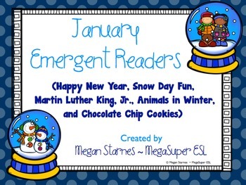 Preview of January Emergent Reader Mini-books (five readers)