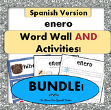 January / Enero Word Wall Cards AND Activities! BUNDLE, SP