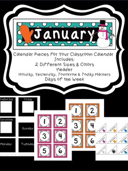 Preview of January FREEBIE Calendar Set to Use with Your Classroom Calendar