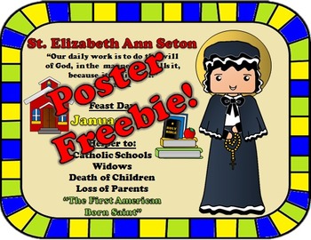 Preview of January Feast Day Catholic Saint Poster - Saint Elizabeth Ann Seton