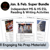 January & February Middle & High School ESL No Prep Sub Ac