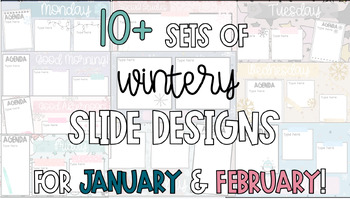 Preview of January & February Wintery Google Slides Agenda Templates