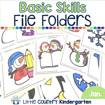 Preview of January File Folder Activities for Special Education - Basic Concepts