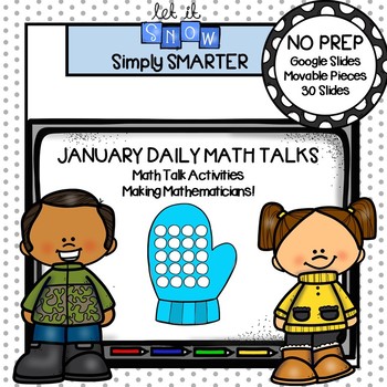 Preview of January First Grade Digital Daily Math Talks For GOOGLE SLIDES