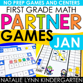 January First Grade Math Partner Games for Winter Math Cen