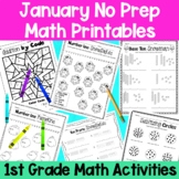 January First Grade No Prep Math Worksheet Packet