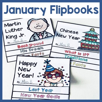 Preview of January Flip Books | MLK, Chinese New Year, Penguins, New Years Writing Crafts