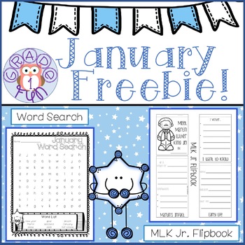 Preview of January Word Search and MLK Jr. Worksheet Freebie
