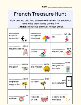 Preview of January Janvier French Treasure Hunt (chasse au trésor for Core French/Beginner)