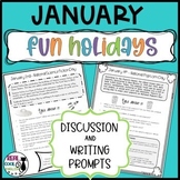 January Fun Holidays Discussion and Writing Prompts