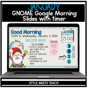 Preview of January Gnome Morning Message/ Good Morning Slides