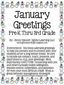 January Greetings a Classroom Management Strategy by Ignite Learning LLC