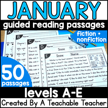 Preview of Winter Leveled Guided Reading Comprehension Passages Small Group Kindergarten