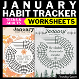 January Habit Tracker New Year Goals 2024 Behavior Data Go