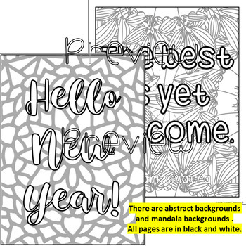 New Year New Mindset Adult Coloring Book Color and Sip Kit - Dejha
