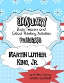 January Holiday Brain Teasers and Puzzles- Martin Luther K