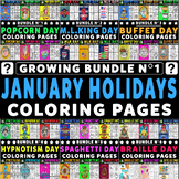 January Holidays Coloring Pages Growing Bundle N° 1