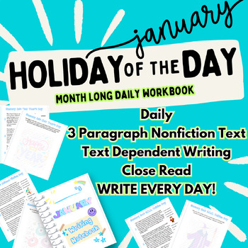 Preview of January Holidays Daily Close Read Short Response FULL MONTH Information Journal