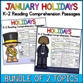 January Holidays K-2 Reading Comprehension Passages Bundle
