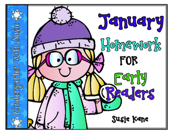 Preview of January Homework for Emergent Readers No Prep