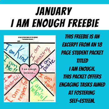 Preview of January I am Enough Freebie