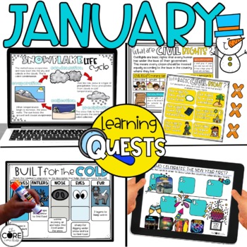 Preview of January Lessons - New Years, Polar Animals, Civil Rights, Snow Activities