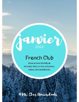 Preview of January Interactive French Workbook - Great for beginners