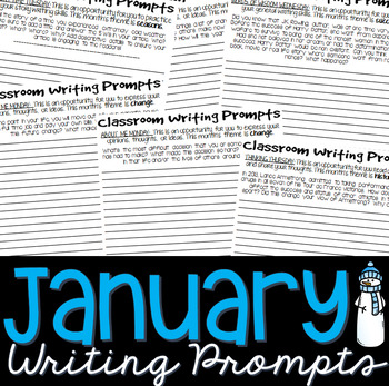 Writing Prompts JANUARY (Bell Ringer, Morning Work, Daily Writing)