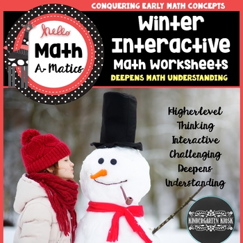 Preview of Interactive Math Worksheets Winter Themed