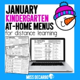 January Kindergarten At Home Menus Distance Learning