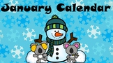 January Kindergarten Calendar for Cleartouch Panels (2024)