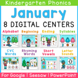 January Kindergarten DIGITAL Phonics Centers | Google Slid