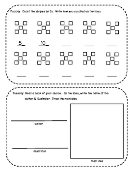 January Kindergarten Homework Packet by Melinda El Hicheri | TpT