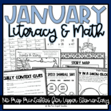 January Literacy & Math Packet NO PREP