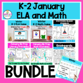 January Literacy and Math Bundle for First Grade Digital a