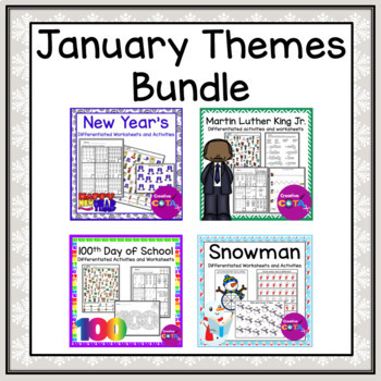 Preview of Occupational Therapy January Literacy Math & Writing Worksheets & Activities